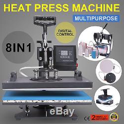 8 in 1 Heat Press Transfer T-Shirt Mug Hat Sublimation Printer Printing Machine