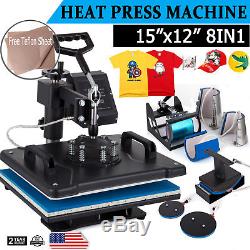 8 in 1 Transfer Heat Press Digital Machine Sublimation For T-shirt Mug Plate Cap