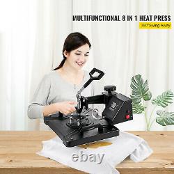 8IN1 Digital Heat Press Machine Sublimation For T-Shirt/Mug/Plate Cap Printer