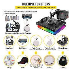 8IN1 Digital Heat Press Machine Sublimation For T-Shirt/Mug/Plate Cap Printer