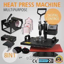 8in1 T-shirt Mug Hat Plate Cap Heat Press Machine Sublimation Printing Transfer
