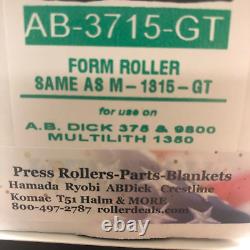 AB-3715-GT 92K11 A. B. DICK 375/9800 WATER FORM ROLLER (With BALL BEARINGS)(15) 924
