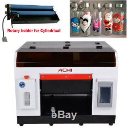 ACHI A3 UV Printer & Rotary Holder For Bottles Cylindrical Rotation Embossed US