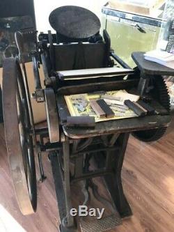Antique letterpress printing press 1885 Chandler and Price