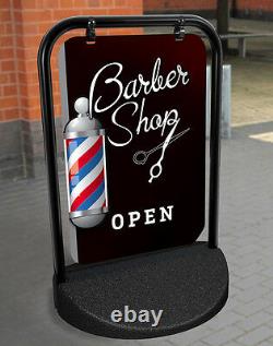 BARBER SHOP PAVEMENT SIGN, ADVERTISING SHOP DISPLAY Hairdressing, A Board