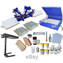 Brand new 4 Color Silk Screen Printing Press Printer With Complete Screening Kit