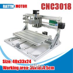 CNC 3 Axis DIY Mini Router Engraving Machine PCB PVC Mill Wood Engraver Printer
