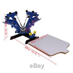 DIY 4 Color 1 Station Silk Screen Printing Press Machine With Flash Dryer