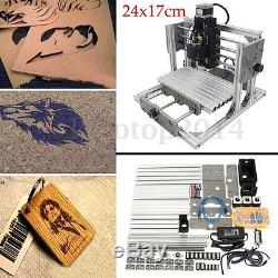DIY CNC Milling Router Kit 3 Axis USB Desktop Wood Carving Engraver Machine 2417