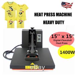 Digital Clamshell Heat Press Transfer T-Shirt Sublimation Machine 15 x 15 New US