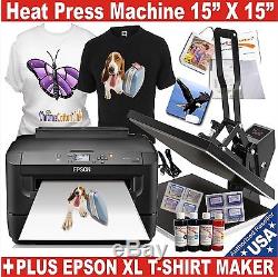 Digital Heat Press Machine Transfer T-shir Maker Starter Kit Plus Printer Epson