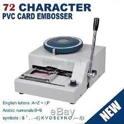 Embosser Stamping Machine 72 Character PVC Credit Card Symbols with Punch Handle