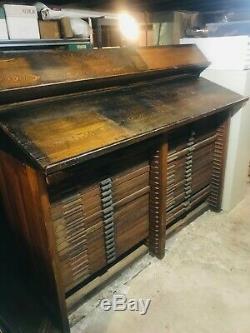 Hamilton Letterpress Double Wide, Type Cabinet with Typesetters Top