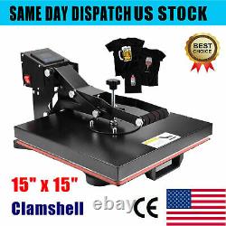 Heat Press Machine 15x15 DIY Digital Clamshell Sublimation Transfer for T Shirt