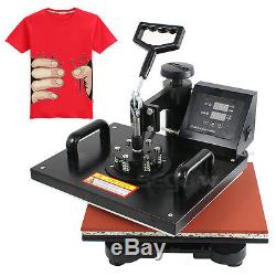 Hot 6in1 Digital Transfer Heat Press Machine Sublimation T-Shirt Mug Hat Plate