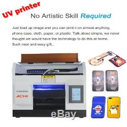 L800A4 UV Printer 6Color for Phone case Glass Metal Wood Badge Signs 3D Embossed