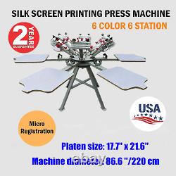 Manual 6 Color 6 Station Micro Registration tshirt Screen Printing Press Machine