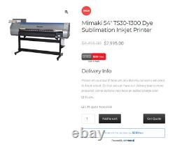 Mimaki Ts30-1300 wide format printer sublimation textiles Bank repo (54 print)