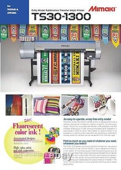 Mimaki Ts30-1300 wide format printer sublimation textiles Bank repo (54 print)