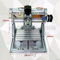Mini CNC 1610 + 500mW Laser Engraving Carving Router PCB Milling Wood Machine