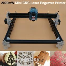 Mini CNC Laser Engraver Printer Wood Metal Stone Cutter Marking Machine 2000mW