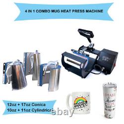 Mug Heat Press Machine Transfer Sublimation 4 in1 DIY Print Coffee Cup Christmas