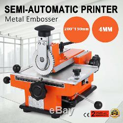 NEW Semi Auto Stamping Embossing Machine Deboss Metal Tag Plate Dog Tag Printer