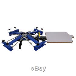 New 4 Color 1 Station Silk Screen Commercial Printing Press Machine Blue