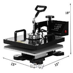 New 8IN1 15x15 T-shirt Heat Press Transfer Printing Machine Digital Print Set