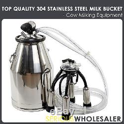 New Cow Milking Equipment -Cow-Milker-304-Stainless-Steel-Milk-Bucket