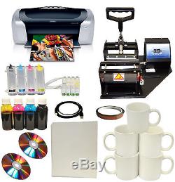 New Mug Cup Heat Press Printer Sublimation CISS Ink Mug Paper Start-up Bundle
