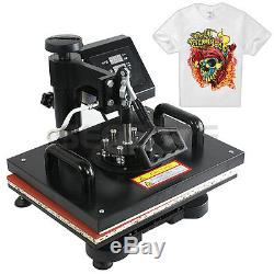 New Pro Heat Press 5 in 1 Heat Transfer Press Machine T-Shirt Hat Cap Swing Away