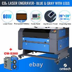 OMTech 28x20inch 60W CO2 laser Engraver Cutter Ruida with CW-5200 Water Chiller