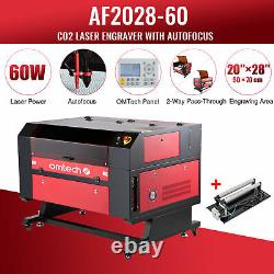 OMTech 60W 28x20 CO2 Laser Engraver Cutter with Rotary Axis Ruida Autofocus