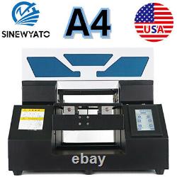 SINEWYATO UV Printer A4 Flatbed Plastic Acrylic Glass Rotation Embossed Printing