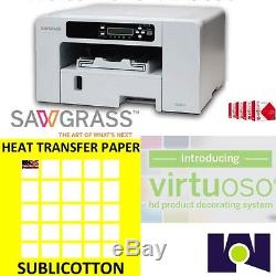Sawgrass Virtuoso SG400 Printer + Ink Set CMYK + 200 sheets SUBLICOTTON Combo