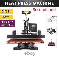 Secondhand 5 in 1 15 X 15 Heat Press 360 Degree Swivel Heat-Press Machine