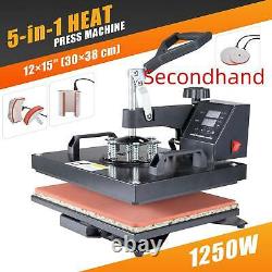 Secondhand Heat Press Transfer Digital Machine 12x15 T-Shirt Mug Plate Cap 5in1