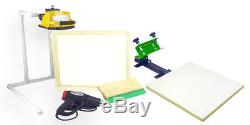 Silk Screen Printing Press 1 color/1station, heat gun, exposure stand equipment