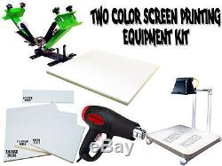 Silk Screen Printing Press 2 color/1station, heat gun, exposure unit equipment