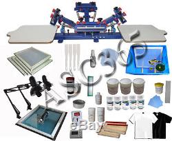 Silk Screen Printing Press 4 Color 2 Station & Full Set Materials Kit