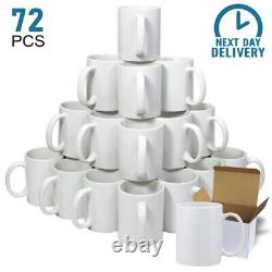 Sublimation Mugs 11oz 72 Large Handle Plain Mug Heat Press White Ceramic Coated