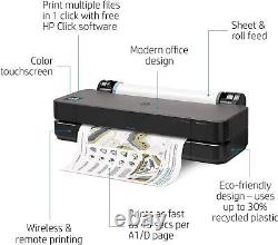 T210 Large Format 24-in Plotter Printer with Modern Office Design(8AG32A) Black