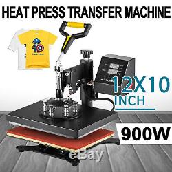Teflon 12x10 Clamshell Heat Press Transfer Digital Sublimation Machine T-shirt