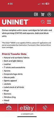 UNINET iColor 800W Pro White Toner Printer + Pro Rip + Smart Cut