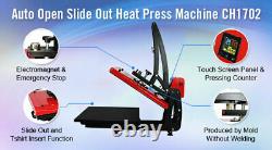 USA 16 x 20 ClamShell Auto Open Heat Press Machine Vertical Version Slide Out