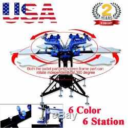USA! 6 Color 6 Station Silk Screen Press Printer Screen Printing Machine