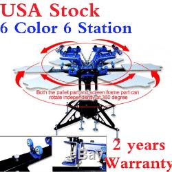 USA! 6 Color 6 Station Silk Screen Press Printer Screen Printing Machine