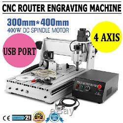 USB 4 Axis 400W 3040T CNC Router 3D Engraver Engraving Drilling Milling Machine
