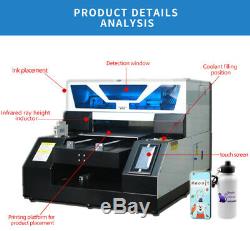 UV Printer A4 Flatbed Cylindrical Signs Glass Metal 3D Rotation Embossed Effect